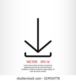 Download, linear icon. One of a set of linear web icons