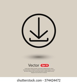 Download, linear icon. One of a set of linear web icons