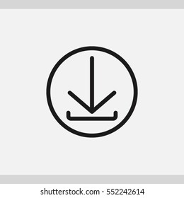 Download, linear icon. One of a set of linear web icons