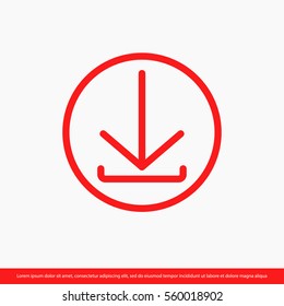 Download, linear icon. One of a set of linear web icons