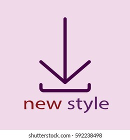 Download, linear icon. One of a set of linear web icons