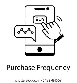 Download linear icon of purchase frequency