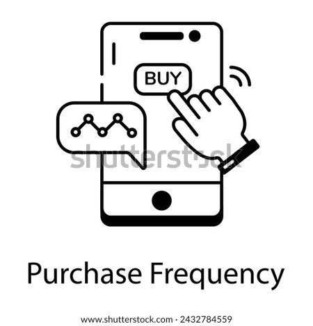 Download linear icon of purchase frequency