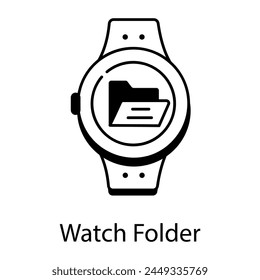 Download linear icon of a watch folder