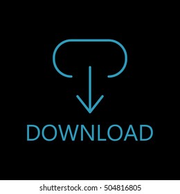 Download, linear icon. Web download line icon. High quality outline pictigram for design website or mobile app. Vector thin line illustration of download files.