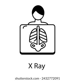 Descargar icono de estilo lineal de un rayo x