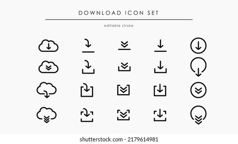 Download linear vector icon set for web downloading
