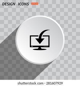 Download, Load, Backup icon symbol Flat modern web design. icon. vector