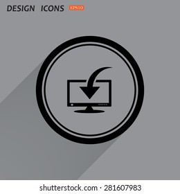 Download, Load, Backup icon symbol Flat modern web design. icon. vector