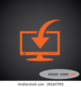 Download, Load, Backup icon symbol Flat modern web design. icon. vector