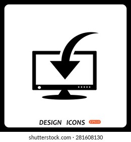 Download, Load, Backup icon symbol Flat modern web design. icon. vector