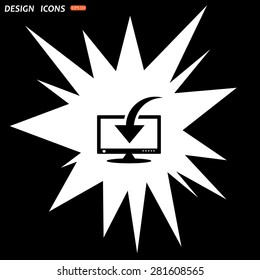 Download, Load, Backup icon symbol Flat modern web design. icon. vector