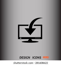 Download, Load, Backup icon symbol Flat modern web design. icon. vector