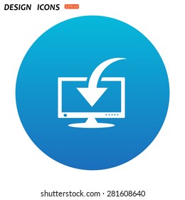 Download, Load, Backup icon symbol Flat modern web design. icon. vector