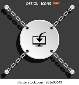 Download, Load, Backup icon symbol Flat modern web design. icon. vector