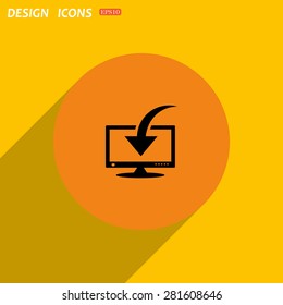 Download, Load, Backup icon symbol Flat modern web design. icon. vector