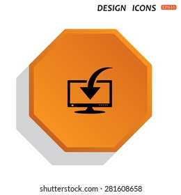 Download, Load, Backup icon symbol Flat modern web design. icon. vector