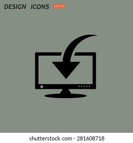 Download, Load, Backup icon symbol Flat modern web design. icon. vector