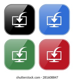 Download, Load, Backup icon symbol Flat modern web design. icon. vector
