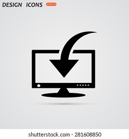 Download, Load, Backup icon symbol Flat modern web design. icon. vector