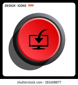 Download, Load, Backup icon symbol Flat modern web design. icon. vector