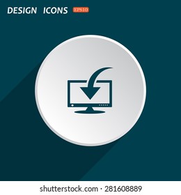 Download, Load, Backup icon symbol Flat modern web design. icon. vector