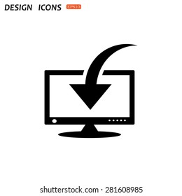 Download, Load, Backup icon symbol Flat modern web design. icon. vector