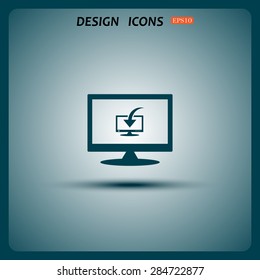 Download, Load, Backup icon symbol Flat modern web design. icon. vector 