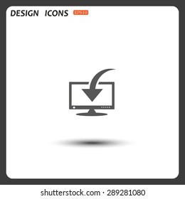 Download, Load, Backup icon symbol Flat modern web design. icon. vector 