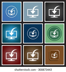 Download, Load, Backup icon symbol Flat modern web design. icon. vector 