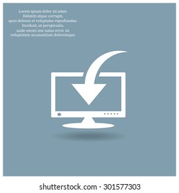 Download, Load, Backup icon symbol Flat modern web design. icon. vector 