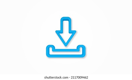 download, loading shipment realistic icon. 3d vector illustration. Isolated line color pictogram. Transparent shadows