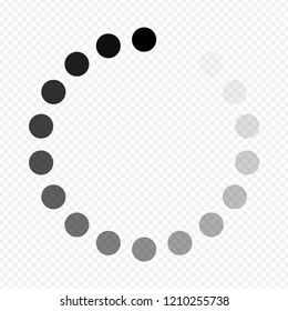 Download or loading sign isolated on transparent background. Round icon. Loading bar. Vector illustration.