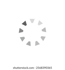 Download or loading sign isolated on transparent background. Round icon. Loading bar. Vector illustration.