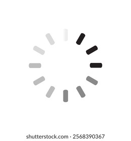 Download or loading sign isolated on transparent background. Round icon. Loading bar. Vector illustration.