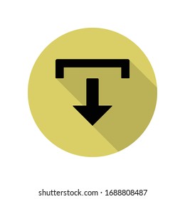 download long shadow icon. Simple glyph, flat vector of web icons for ui and ux, website or mobile application