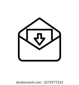 Download mail icon flat editable icon mark