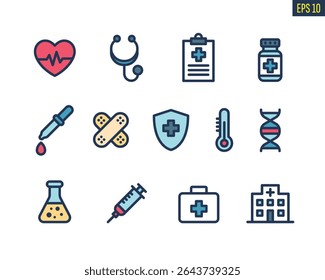 Download Medical Icon Set – Healthcare Symbols for Print and Digital Use – High Quality Vectorial Stock File