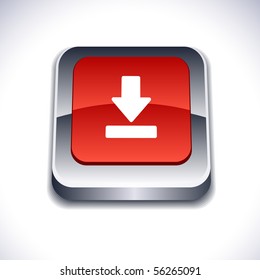 Download metallic 3d vibrant square icon.