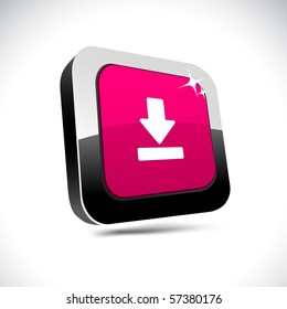 Download metallic 3d vibrant square icon.