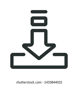 download - minimal line web icon. simple vector illustration. concept for infographic, website or app.