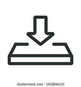 download - minimal line web icon. simple vector illustration. concept for infographic, website or app.