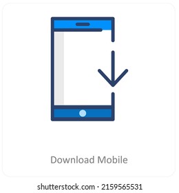 Download Mobile And Download Icon Concept