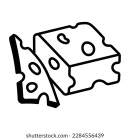 Download the modern doodle icon of cheddar slice