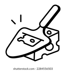 Download the modern doodle icon of cheese cutter