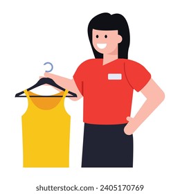 Download modern flat icon of a shopping girl