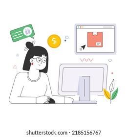 Download modern flat illustration of online order 