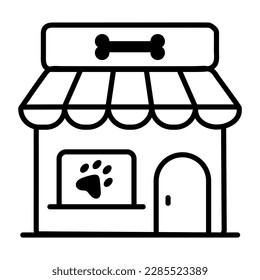 Download the modern sketchy icon of pet store