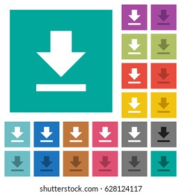 Download multi colored flat icons on plain square backgrounds. Included white and darker icon variations for hover or active effects.