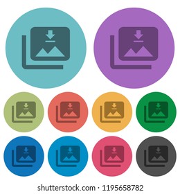 Download multiple images darker flat icons on color round background